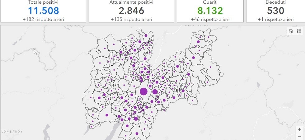 Coronavirus in Trentino, 2 pazienti in più in terapia intensiva